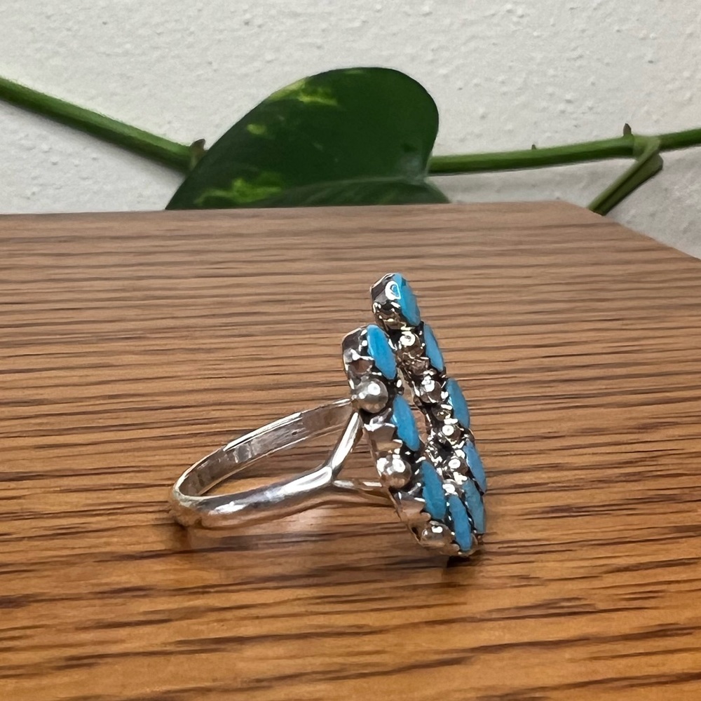 🩵 Turquoise Horseshoe Ring, Sterling Silver, Size 7, New with Original Blue Box - Picture 5 of 15